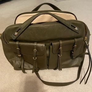 Olive green, leather cross body/handbag bag.
